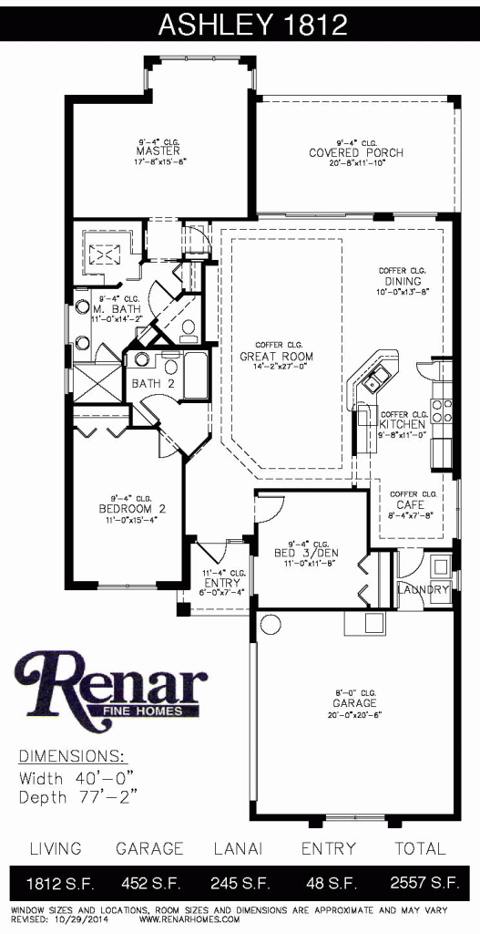 The Ashley 1812 by Renar Homes has 1,812 feet of living space